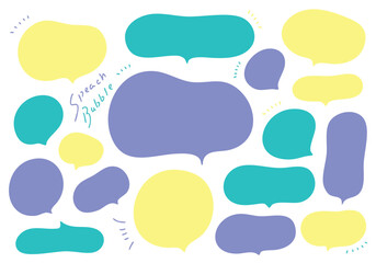 ポップなカラーの吹き出しセット