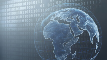 Global digital network showing connection and technology, representing business solutions and global communication for professional projects or presentations