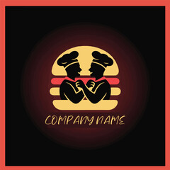 Burger restaurant unique logo design