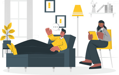 Man talking to a therapist during a session