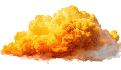 Intense fiery explosion with billowing orange and yellow smoke plumes