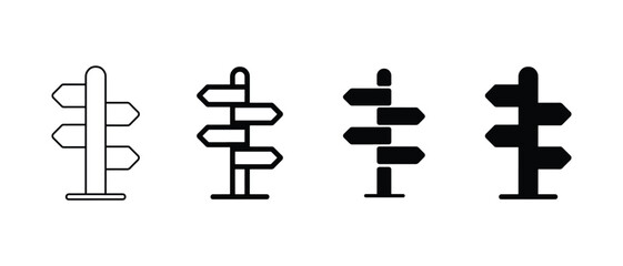 Direction signpost vector set, Road signs and wayfinding © MdTaz