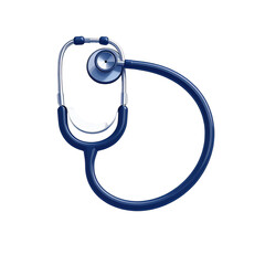 Blue stethoscope on black background; medical tool