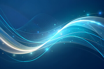 Dynamic Flowing Abstract Waves with Clean Luminous Curves