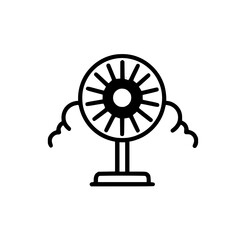Vector illustration of fan icon silhouette design concept cooling device symbol graphic art