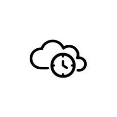 Cloud silhouette icon with clock inside vector illustration design concept time computing symbol graphic art