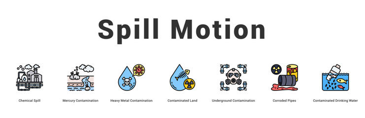 Spill Motion Modern and clean web banner illustration featuring thematic icons for visual communication