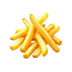 Pile of golden French fries on black