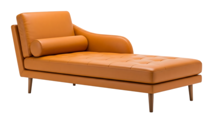 Beautiful leather sofa living bed isolated on a white background. Isolated bed furniture.