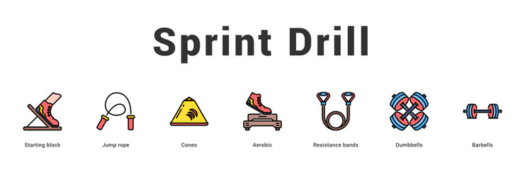 Sprint Drill Modern and clean web banner illustration featuring thematic icons for visual communication