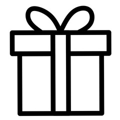 Outline Gift Box Ribbon Icon Vektor
