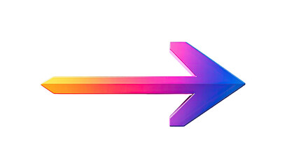 Gradient arrow points right with light outline effect