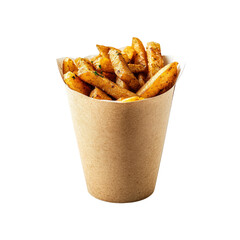 Seasoned Fries in Brown Paper Cup