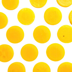 Yellow discs pattern with dark background
