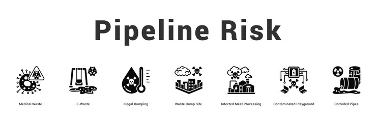 Pipeline Risk Modern and clean web banner illustration featuring thematic icons for visual communication