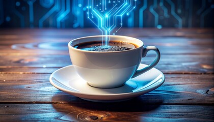 Smart Workflow Coffee Circuit Pattern