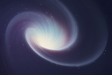 Abstract swirling light vortex in deep space with glowing stars