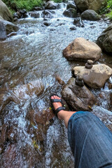 waterfall in the mountains