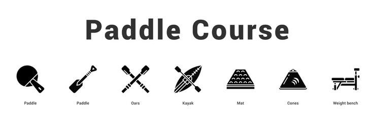 Paddle Course Modern and clean web banner illustration featuring thematic icons for visual communication