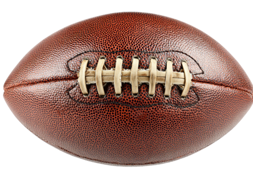 American Football Close Up isolated on a transparent background
