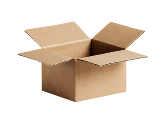 Open Cardboard Box isolated on a transparent background 