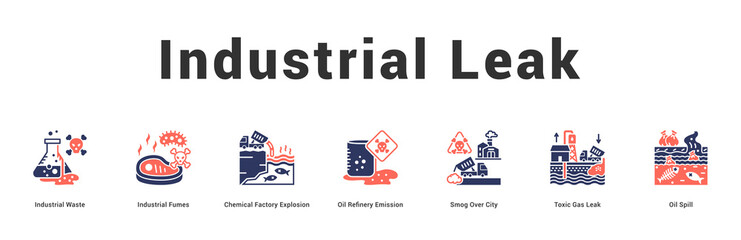 Industrial Leak Modern and clean web banner illustration featuring thematic icons for visual communication