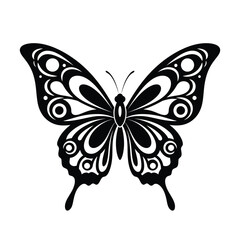 Elegant butterfly illustration with decorative wing pattern silhouette