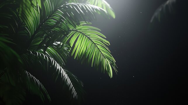 A tropical plant with vibrant green leaves. - Powered by Adobe