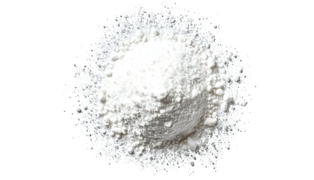 White powder pile, center-framed, on a black backdrop