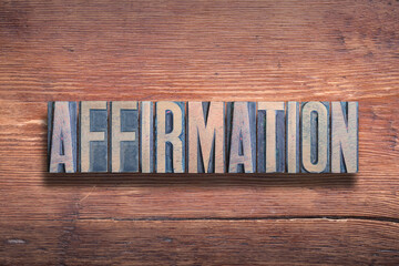 affirmation word wood