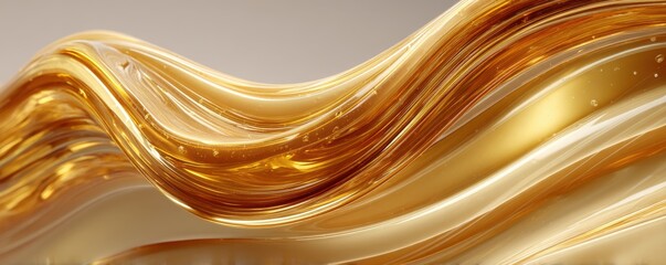 Golden flowing abstract background with warm liquid waves for luxury design and advertising