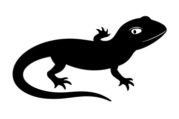 Lizard silhouette vector, lizard icon black symbol
