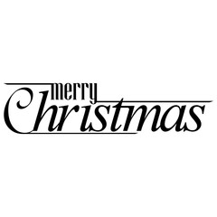 Merry Christmas black text design with transparent background for Christmas theme design elements