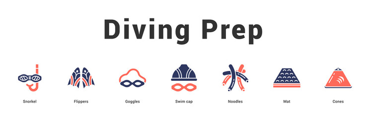 Diving Prep Modern and clean web banner illustration featuring thematic icons for visual communication