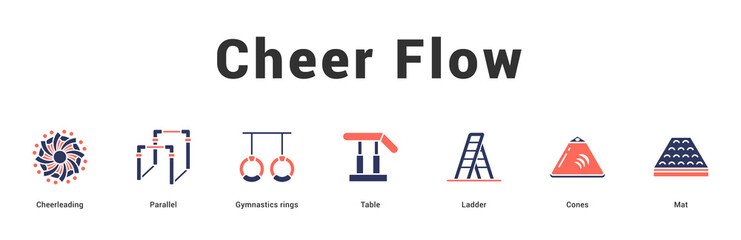 Cheer Flow Modern and clean web banner illustration featuring thematic icons for visual communication