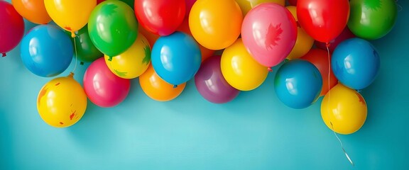 Obraz premium Vibrant, colorful painted balloons against a plain backdrop, painted texture, art