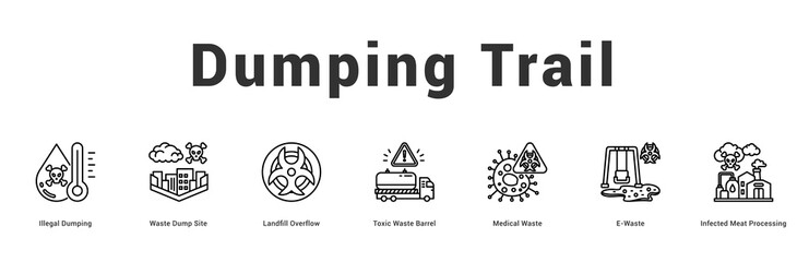 Dumping Trail Modern and clean web banner illustration featuring thematic icons for visual communication