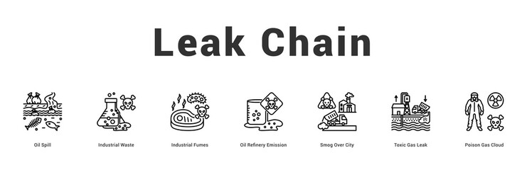 Leak Chain Modern and clean web banner illustration featuring thematic icons for visual communication