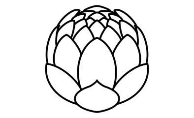 春の山菜・ふきのとうの線画イラストアイコン素材