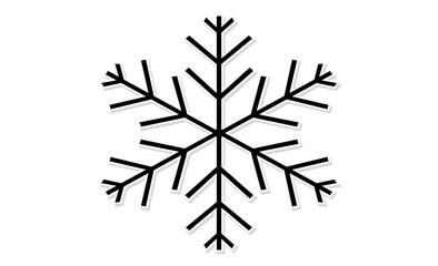 シンプルな雪の結晶のモノクロイラストアイコン素材