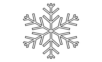 シンプルな雪の結晶のモノクロイラストアイコン素材