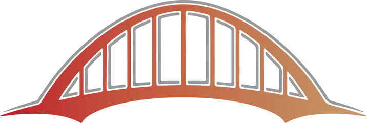 Abstract arched bridge vector illustration design concept transportation infrastructure symbol modern overpass structure graphic element