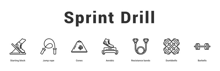 Sprint Drill Modern and clean web banner illustration featuring thematic icons for visual communication