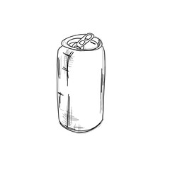 simple cold drink can hand drawn line art sketch vector illustration
