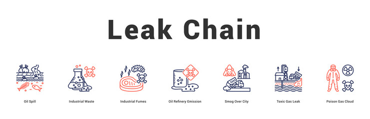 Leak Chain Modern and clean web banner illustration featuring thematic icons for visual communication