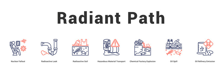 Radiant Path Modern and clean web banner illustration featuring thematic icons for visual communication