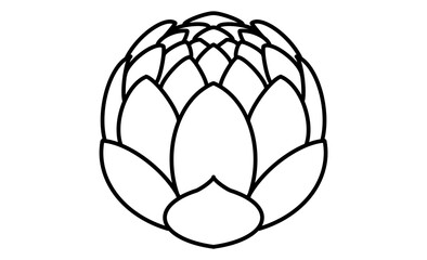 春の山菜・ふきのとうの線画イラストアイコン素材