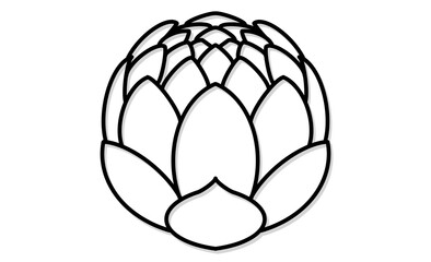 春の山菜・ふきのとうの線画イラストアイコン素材