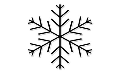 シンプルな雪の結晶のモノクロイラストアイコン素材