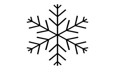 シンプルな雪の結晶のモノクロイラストアイコン素材